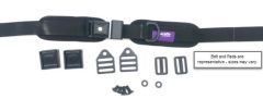 Hip Belt, 1" TheraFit Single Pull, PB Security, 5.25 x 1.75 Pads w/ Clips, Camlocks