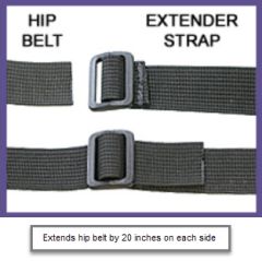 Hip Belt Extender Straps, 1" Pair