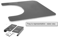 18W x 16D Black Tray, 8.5 x 5 BC, U Slide 1-1/8 Unattached
