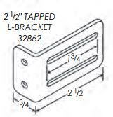 L-Bracket, Tapped, 3/4 x 2-1/2", Stainless Steel, Black